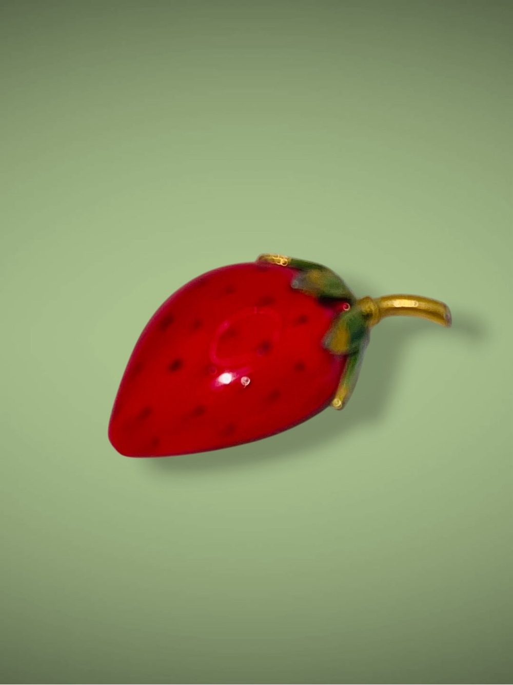 Cute Vintage Original by Robert 3D Enamel Strawberry Brooch Pin Collectible - Picture 6 of 16